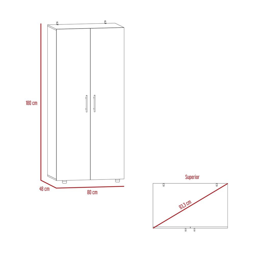 Closet 2 Puertas Fm-021c - Caf&eacute; Claro image number 7.0