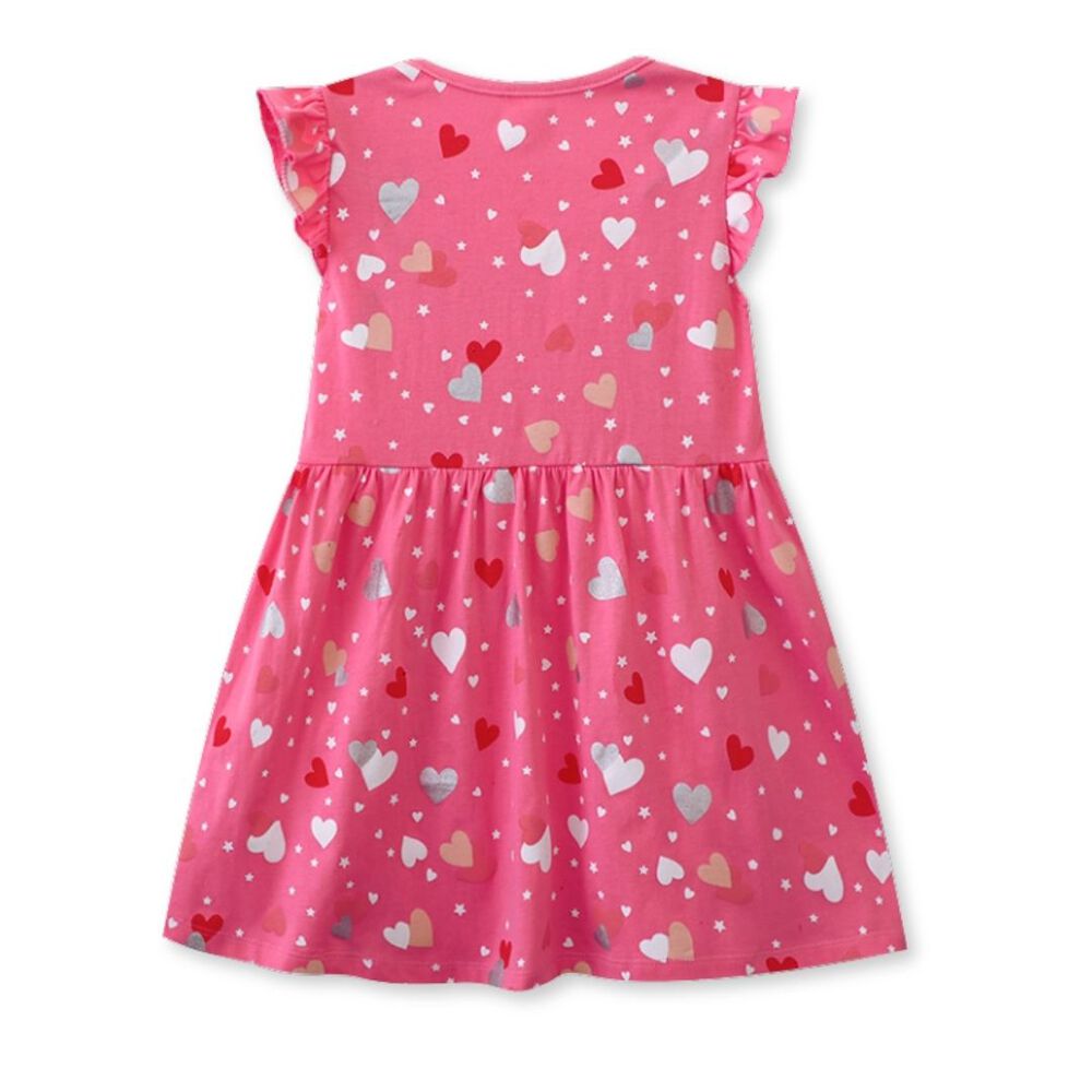 Vestido Manga Corta Niña Estampado Dulce Corazones 2 A 7 Años image number 1.0