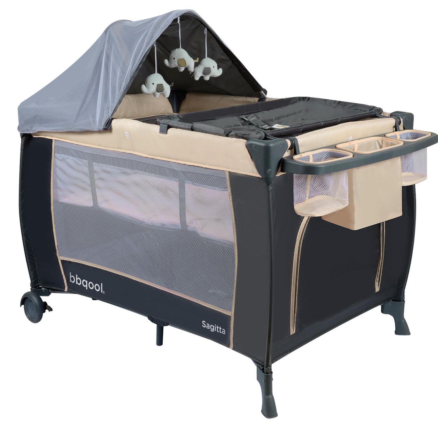 Cuna Playard Sagitta Beige + Colch&oacute;n De Espuma image number 1.0