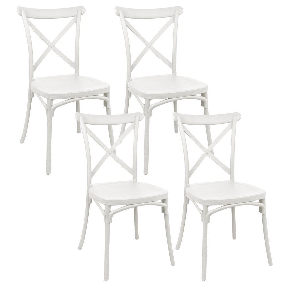 Pack 4 Sillas Terraza Plástica Petra Blancas image number 0.0