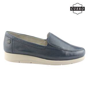 Mocasin De Cuero Chalada Mujer Cira-1 Azul Casual