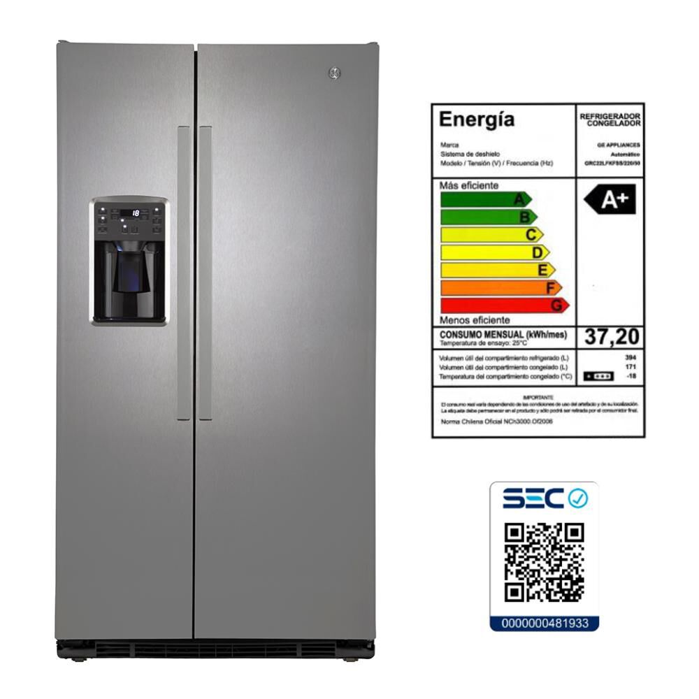 Refrigerador Side by Side General Electric GRC22LFKFSS / No Frost / 565 Litros / A+ image number 8.0