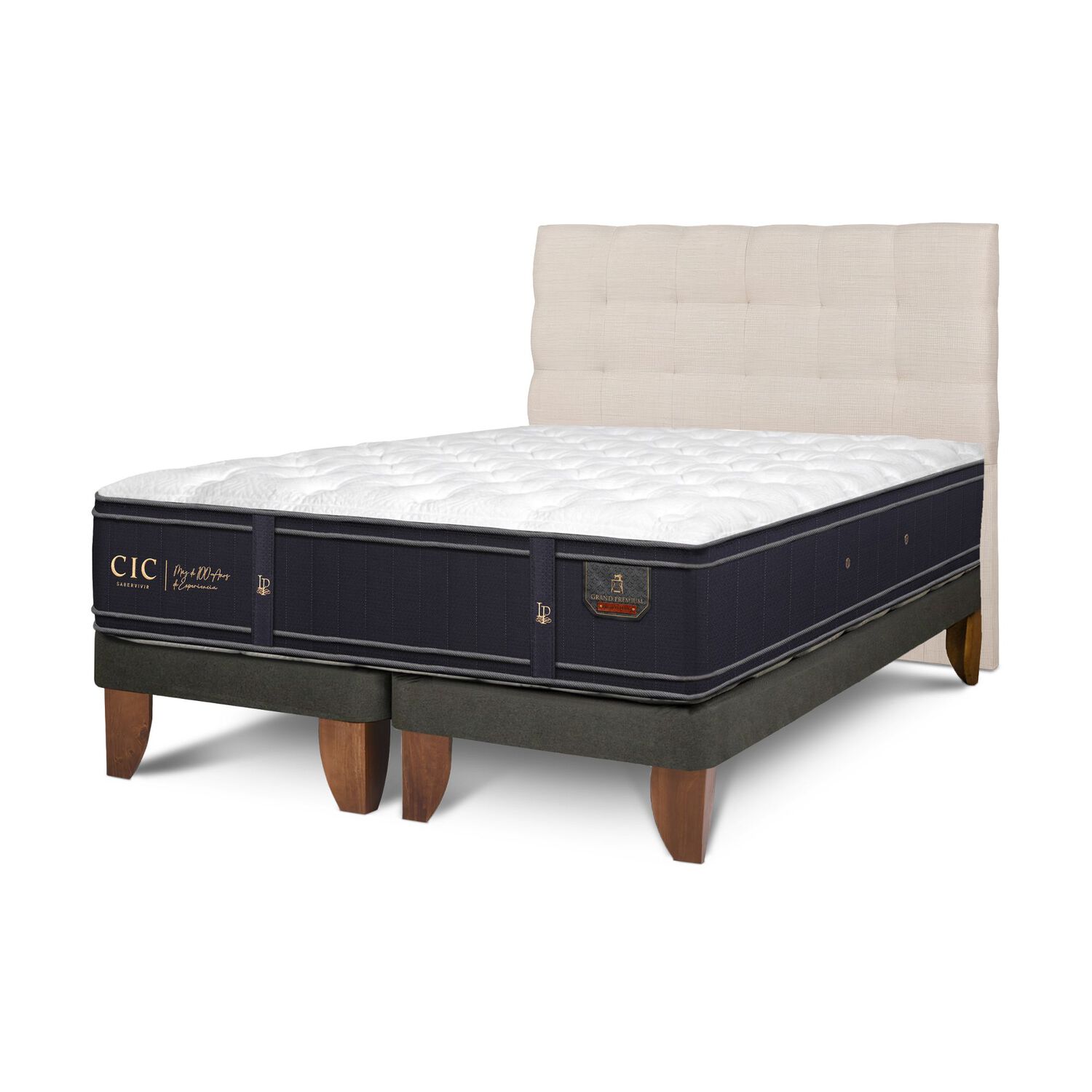 Cama Europea Cic Grand Premium / King / Base Dividida + Respaldo image number 1.0