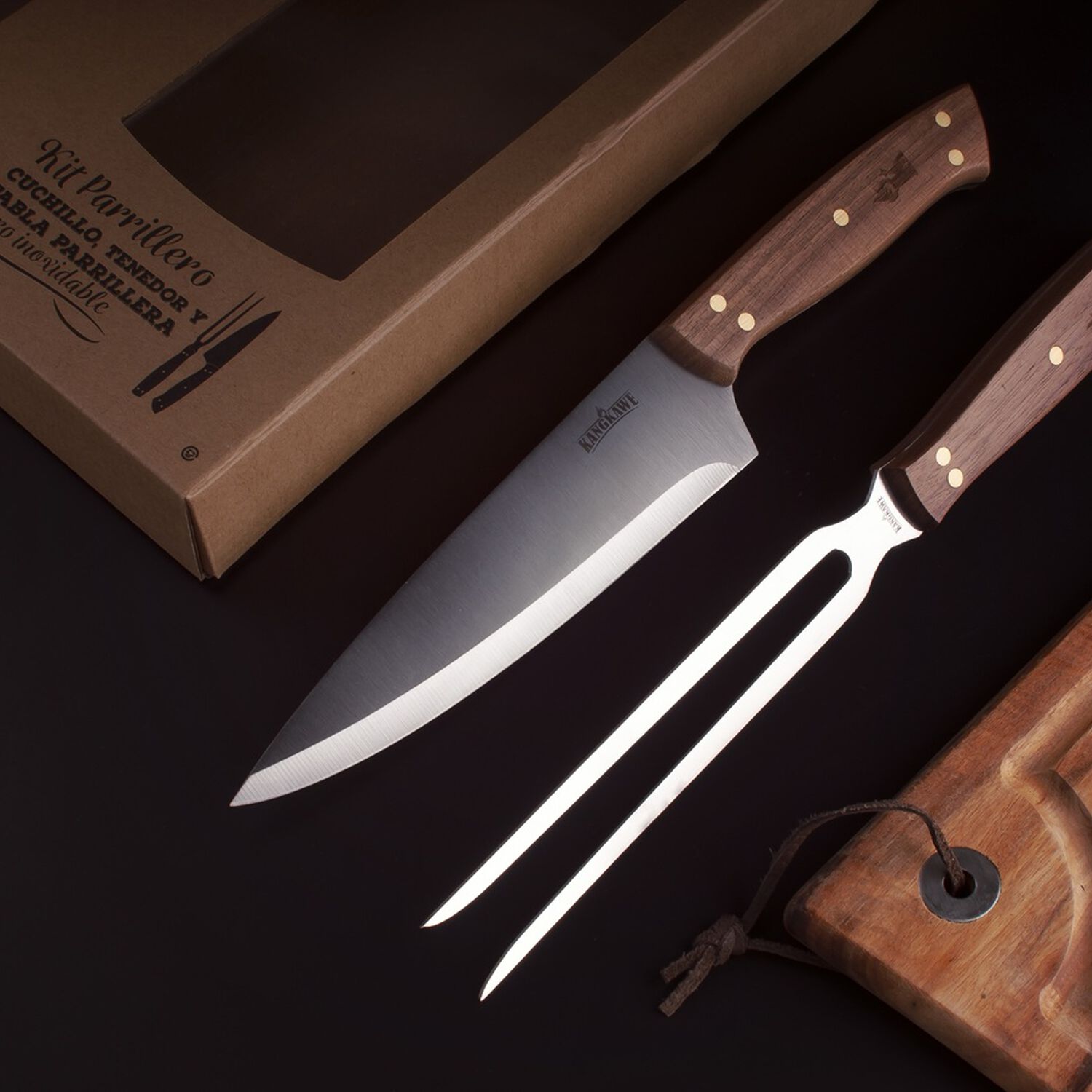 Set Parrillero Tabla + Cuchillo + Tenedor image number 3.0