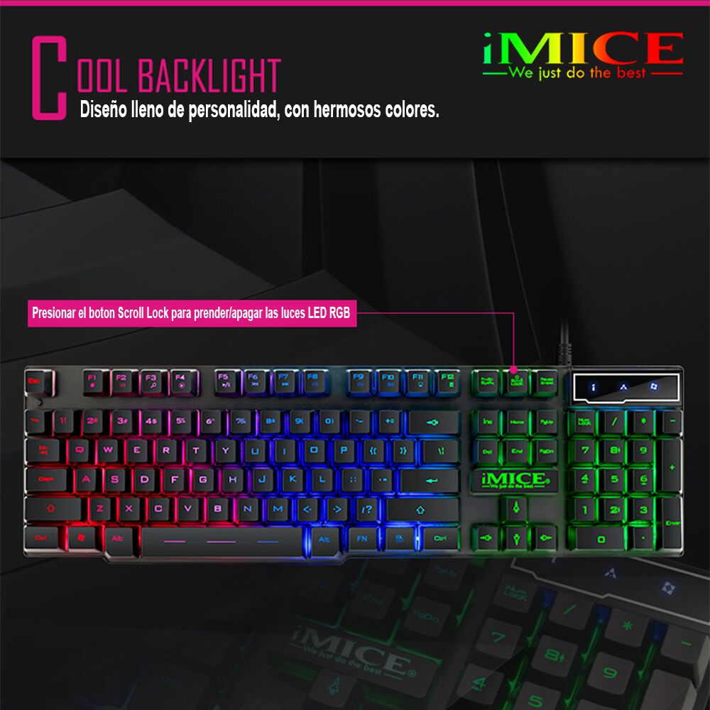 Teclado Gamer Premium Imice Ak 600 Retroiluminado image number 5.0