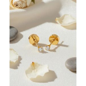 Aros Abridores Chispas 2mm No1 Oro 18k Circ&oacute;n Beb&eacute; Ni&ntilde;a