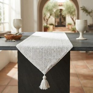 Camino De Mesa Chenille Blanco Texturizado 30 180cm