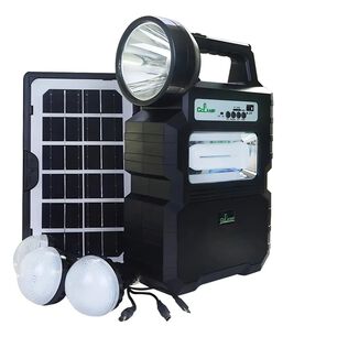 Kit Lampara Solar De Camping Usb + Radio + Bluetooth Color Negro