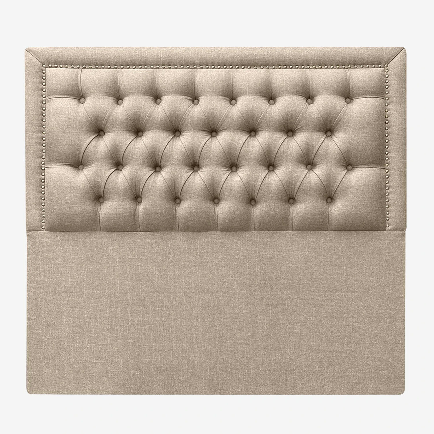 Respaldo De Cama Capiton&eacute; Frame Tachas Lino Beige Super King image number 2.0
