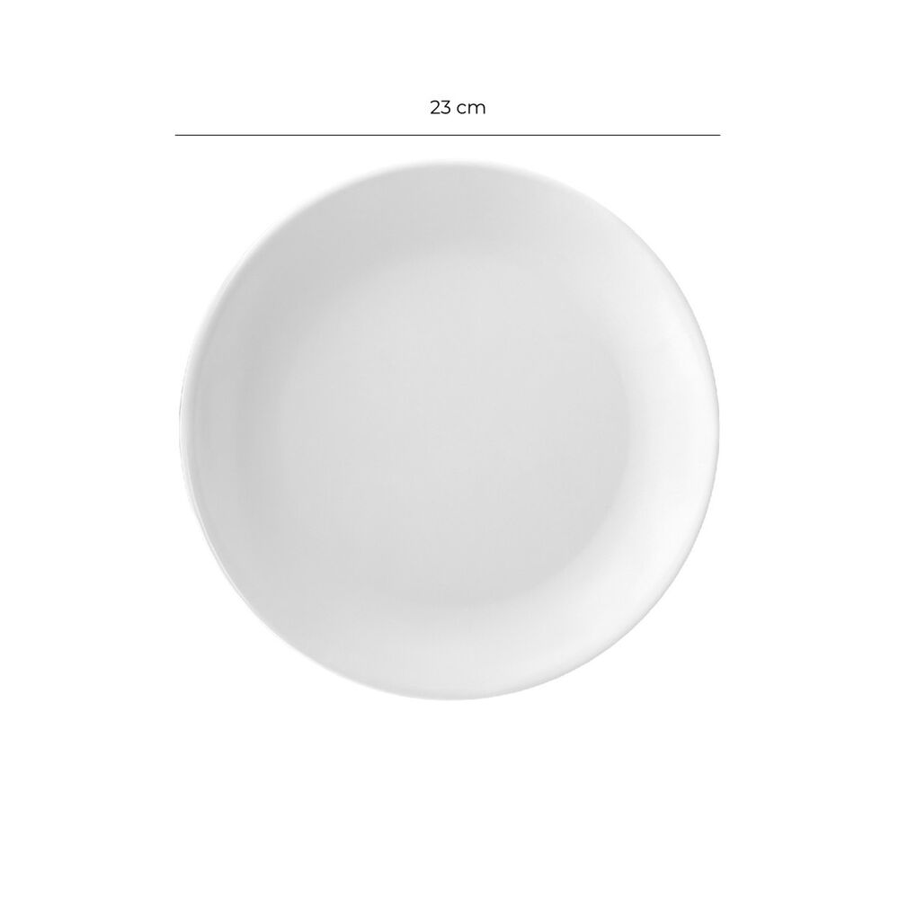 Set De 6 Platos Melamina Redondo Sin Borde Blanca 23 Cm L&iacute;nea Cl&aacute;sica image number 7.0