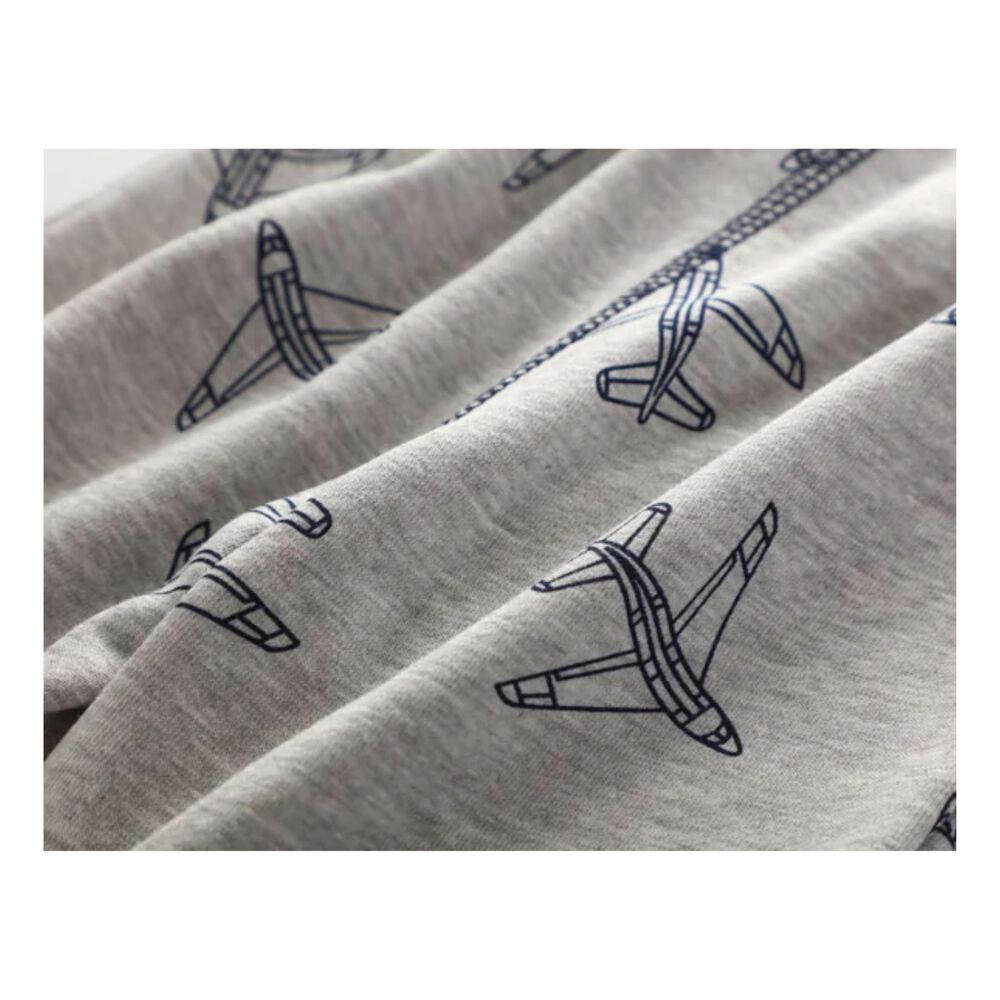 Pantal&oacute;n Buzo Ni&ntilde;o 100% Algod&oacute;n Jump Kids Gris Claro Aviones image number 4.0