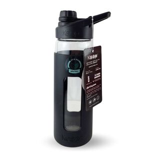 Botella Keep 470ml Vidrio Protector Agua Deportes Outdoor Negro