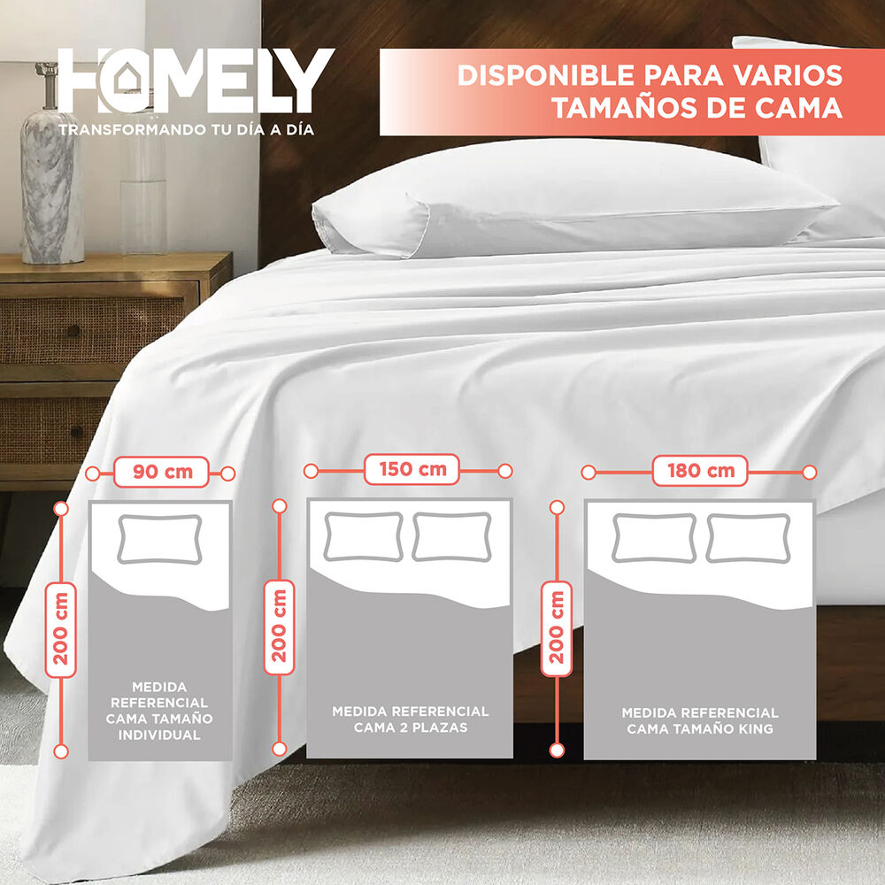 Juego De Sabanas King Homely 100 Gsm Suave 4 Piezas image number 3.0