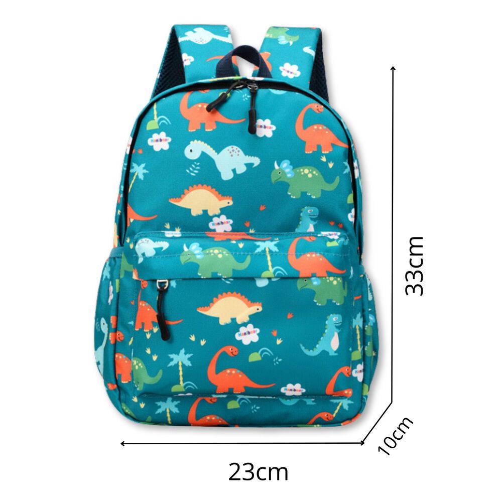 Mochila Infantil Escolar 30cm Unisex 3 A 6 Años Turquesa Dinosaurios image number 1.0