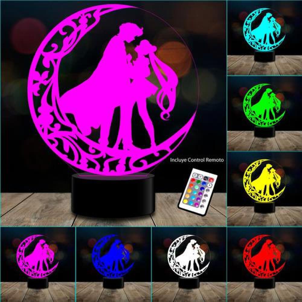 Lampara Ilusion 3d Sailor Moon Ytuxedo Mask Control Remoto image number 1.0