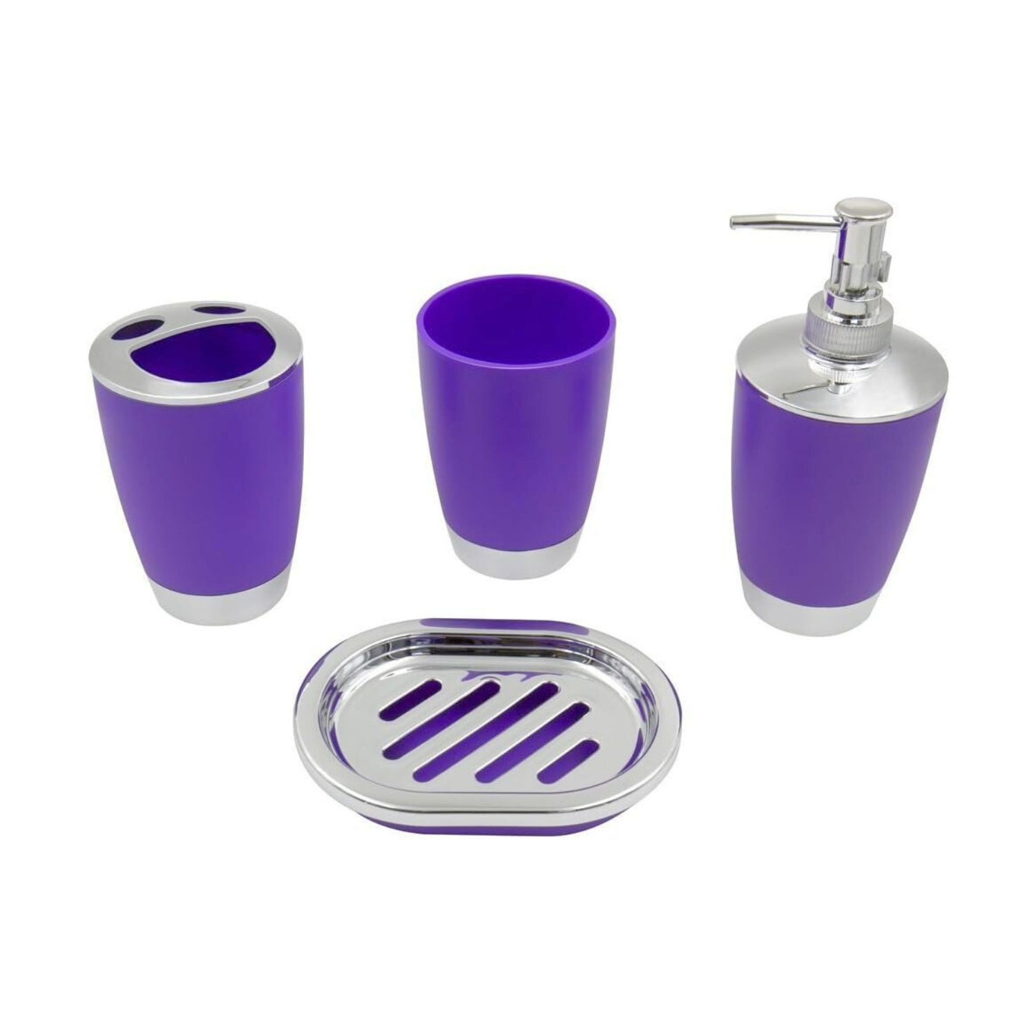 Set 4 Piezas Portacepillos Jabonera Accesorios De Ba&ntilde;o image number 0.0