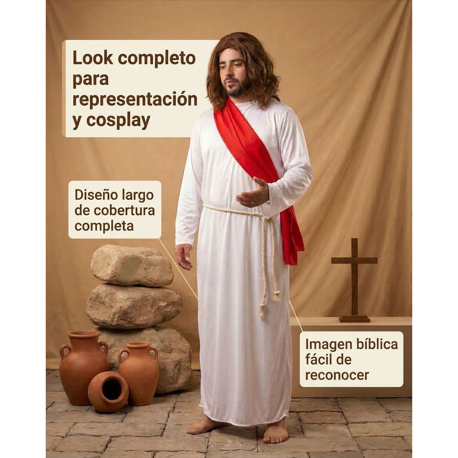 Disfraz Cosplay De Jes&uacute;s De Nazaret Adulto image number 1.0