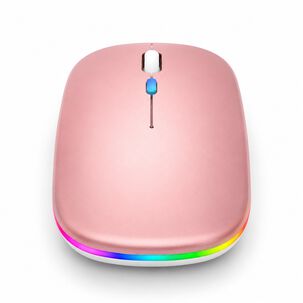 Mouse Dual Inal&aacute;mbrico Rosado Recargable Bluetooth + Usb 2g