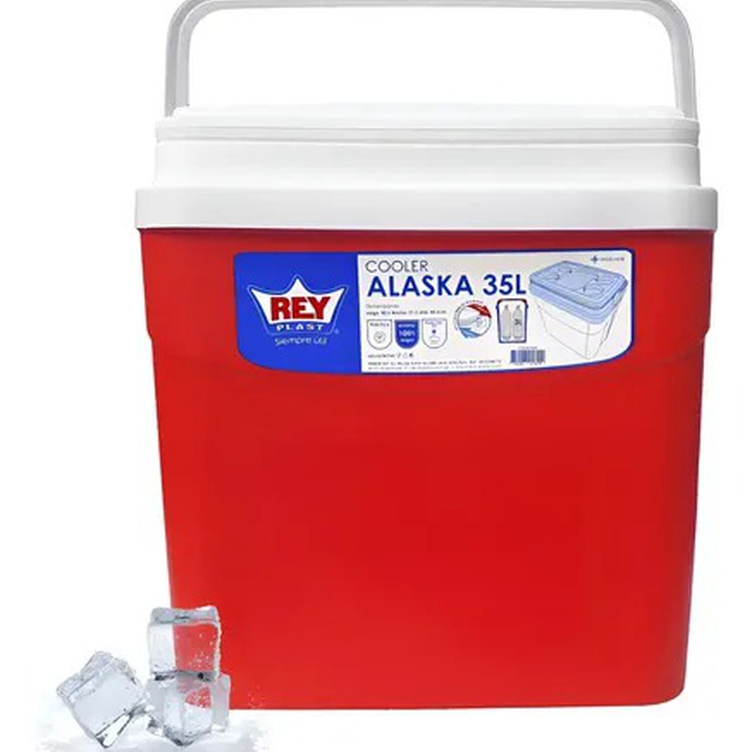 Nevera Cooler Cava Port&aacute;til 35 Litros Con Manija Y Posavasos Modelo Alaska Marca Reyplast image number 0.0