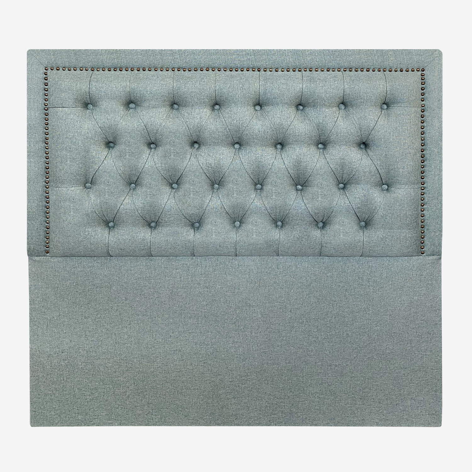Respaldo De Cama Capiton&eacute; Frame Tachas Lino Verde Jeans King image number 2.0