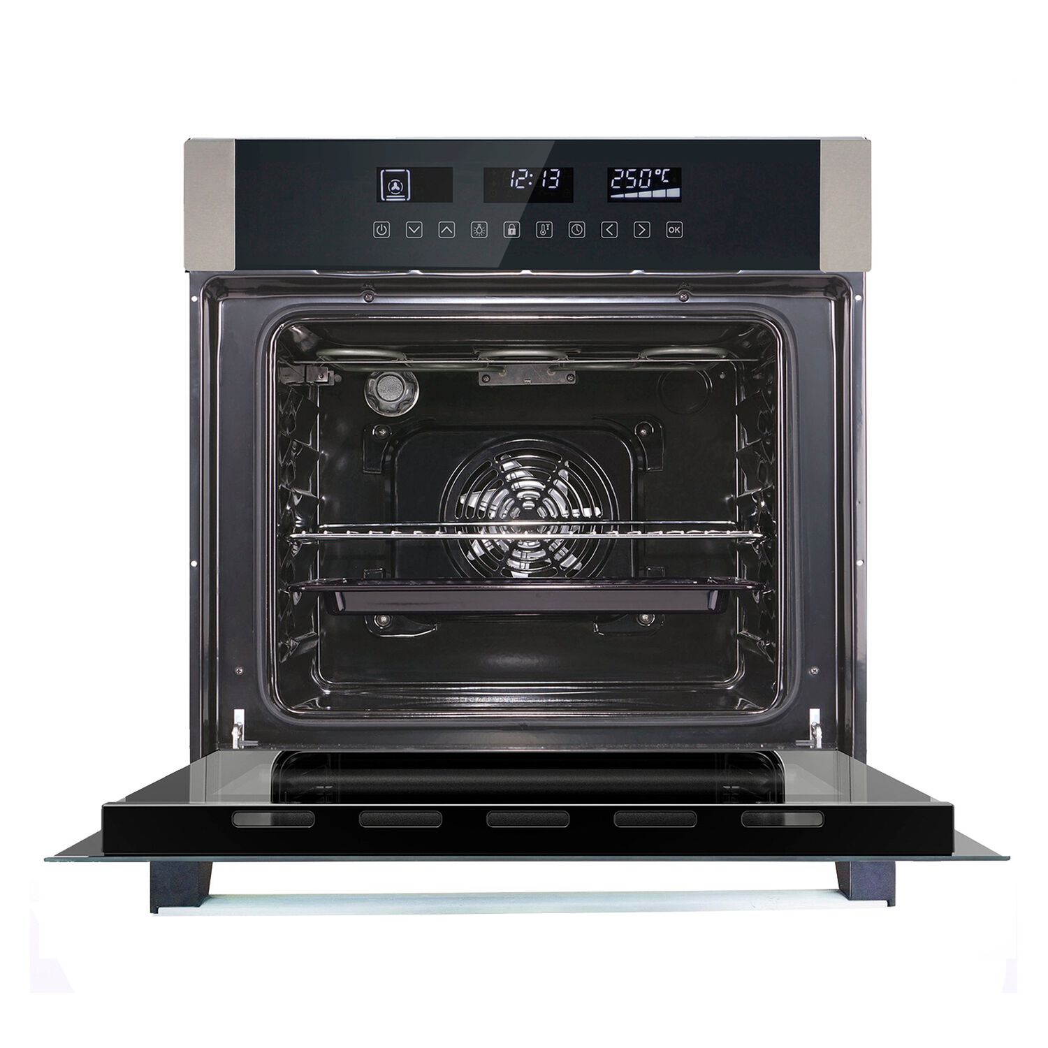 Horno El&eacute;ctrico Empotrable Gr&ouml;ner Inox Touch Triple Vidrio 10f 59l image number 2.0