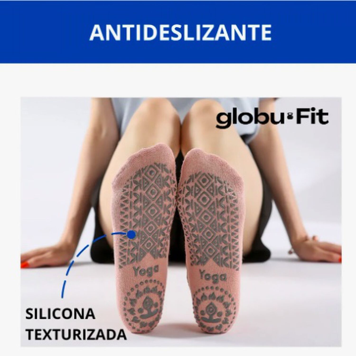 Calcetines Antideslizantes Para Yoga Pilates Set 3 Pares image number 1.0