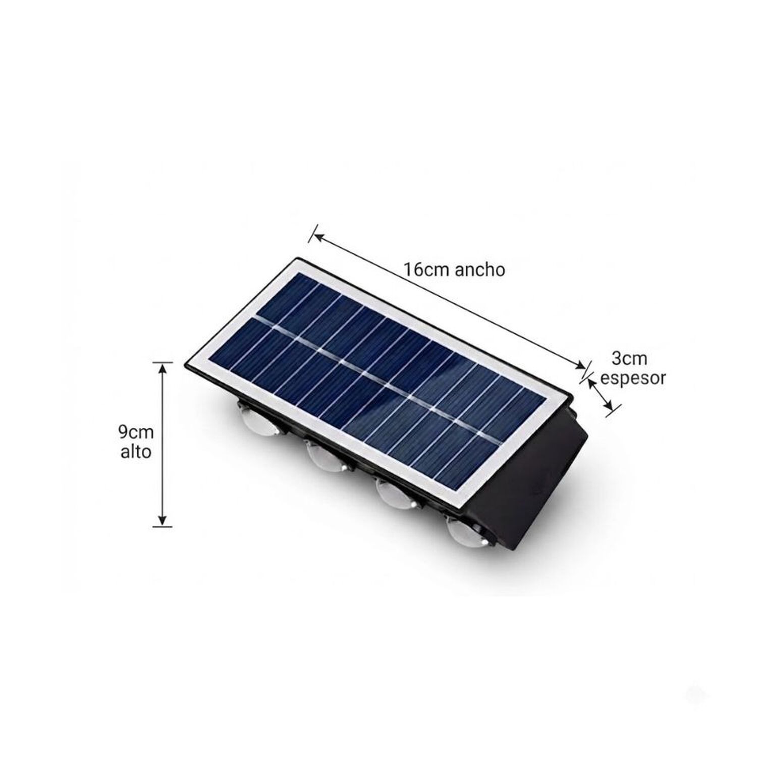 Foco Solar Led Exterior Aplique Pared Jardin Impermeable image number 6.0