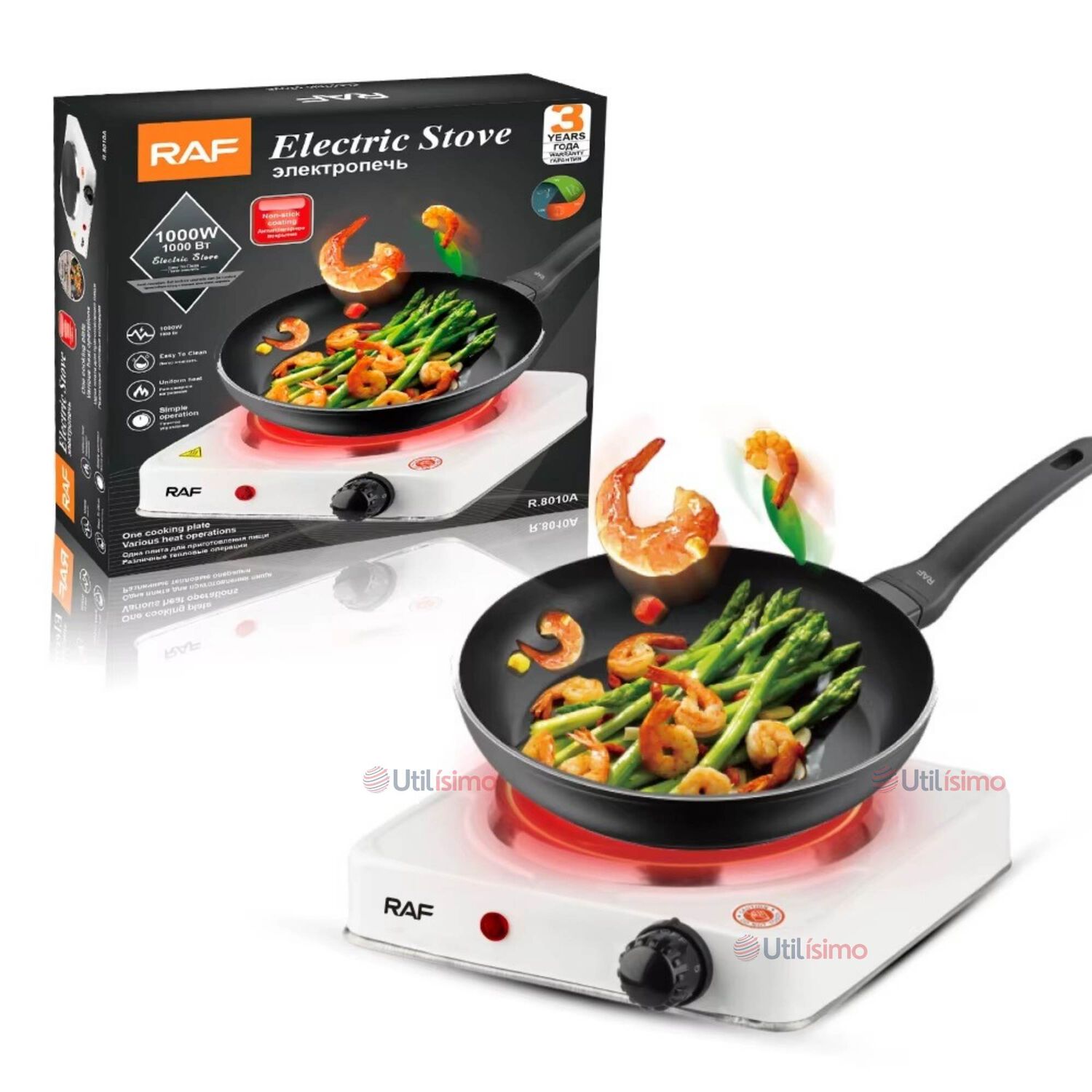 Cocina El&eacute;ctrica Port&aacute;til 1 Plato 1000w De Potencia Blanco image number 0.0