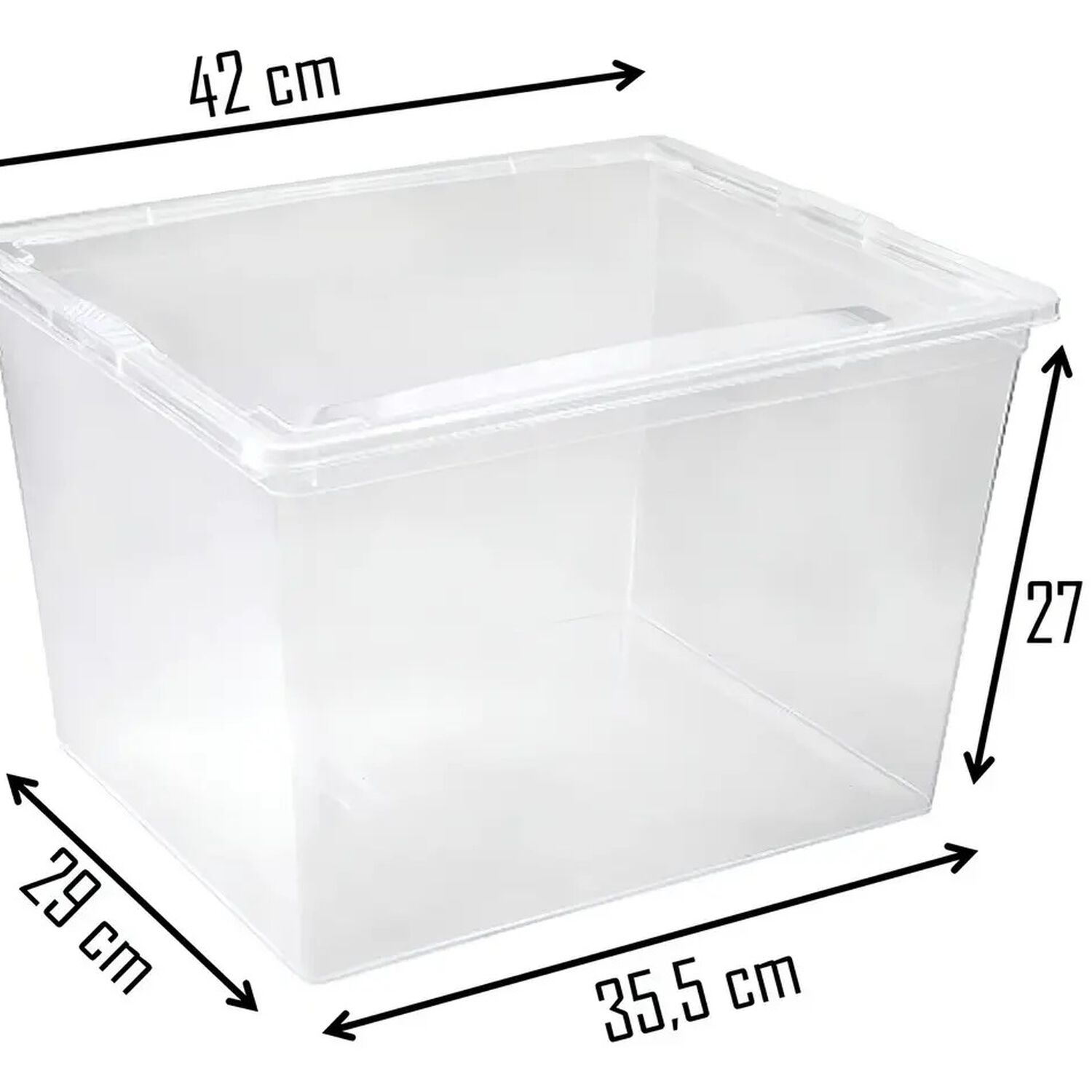 Caja Organizadora Almacenamiento Modubox 30 Lts Transparente Tapa Transparente image number 4.0