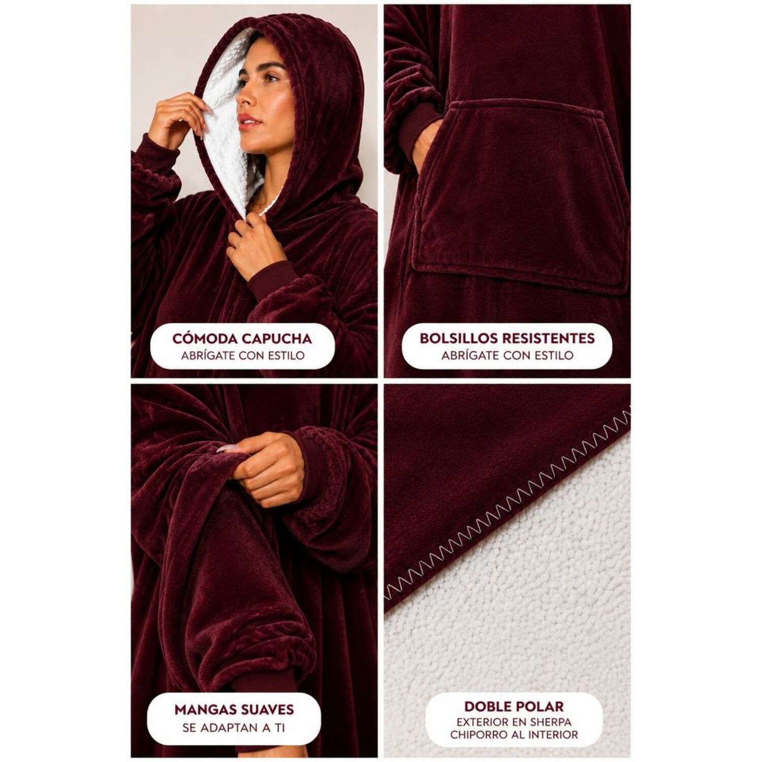 Poleron Felpa Capucha Manta Polar Invierno Unisex Talla Unic image number 27.0