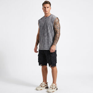 Polera Sin Mangas Musculosa Acid Wash Hombre