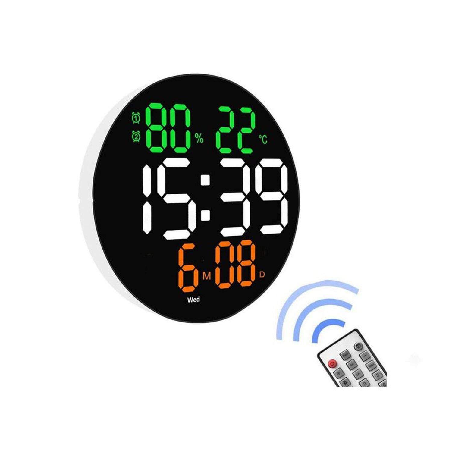 Reloj De Pared Digital Led Grande Sensor Temperatura Moderno image number 3.0