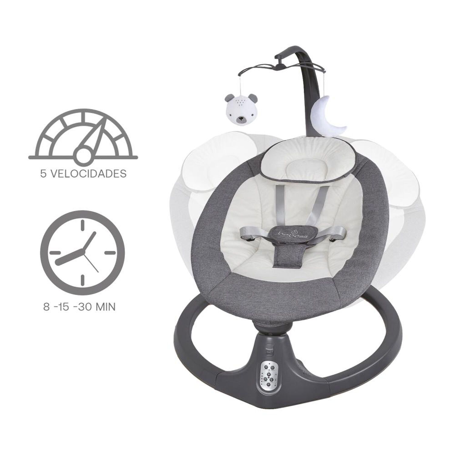 Silla Nido Bebesit Baby Swing Gris image number 1.0