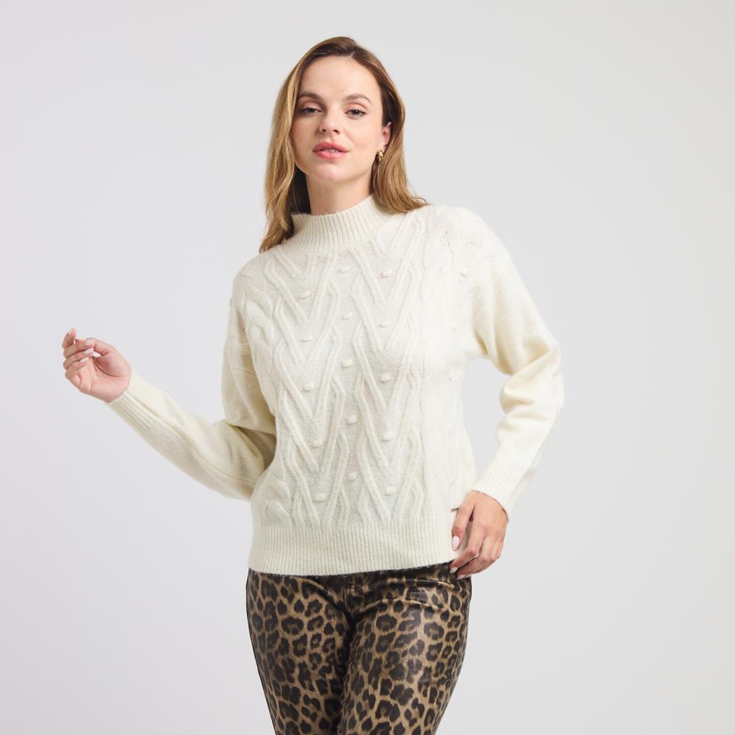Sweater Manga Larga Cuello Alto Mujer Kimera image number 0.0