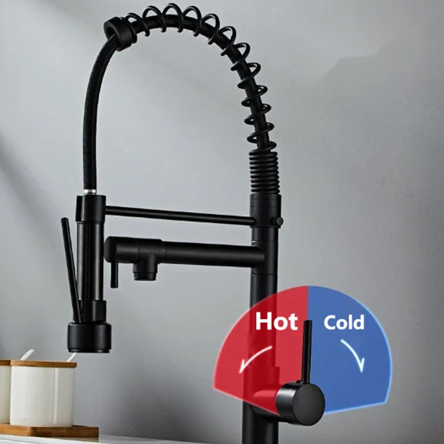 Llave Grifer&iacute;a Lavaplatos Doble Cuello Cisne Flexible Tap01 Negro image number 1.0