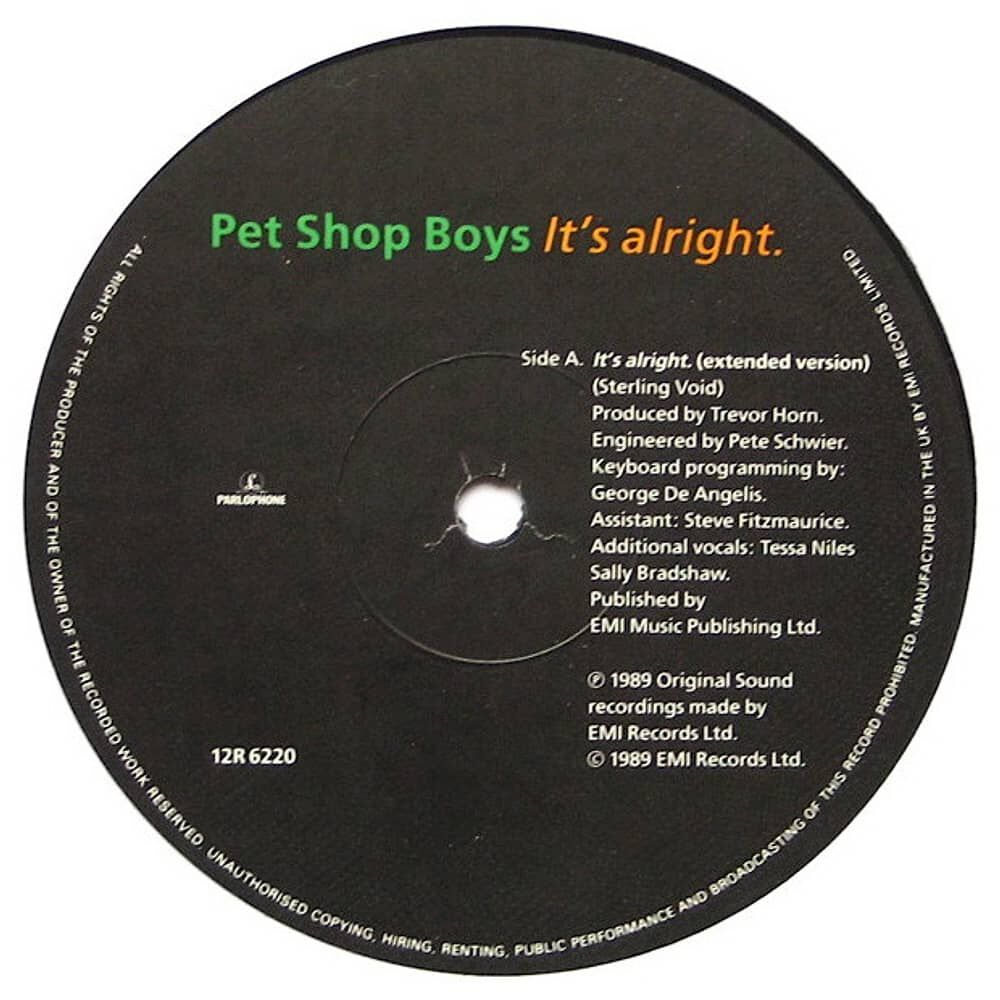 Pet Shop Boys - It's Alright | 12" Maxi Single Vinilo Usado image number 2.0