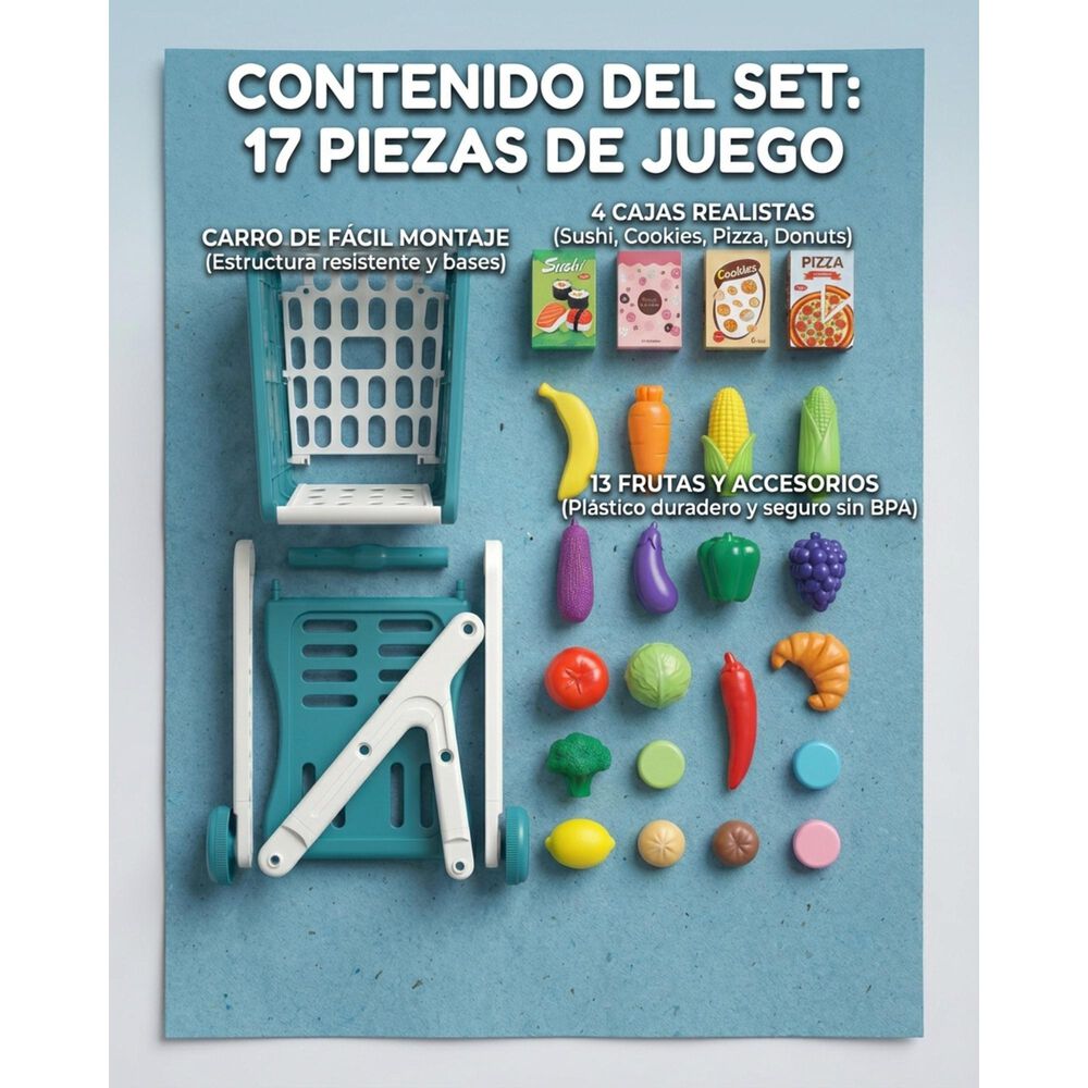 Carrito Supermercado Compra Juguete Ni&ntilde;os Excelente Calidad image number 8.0