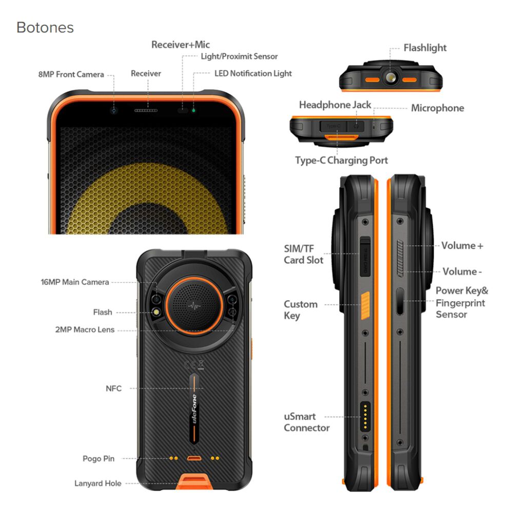 Ulefone Armor 16 Pro Resistente A Golpes, Polvo, Humedad Y Agua / Potente Linterna 126 L&uacute;menes, Potente Parlante 122 Db image number 7.0