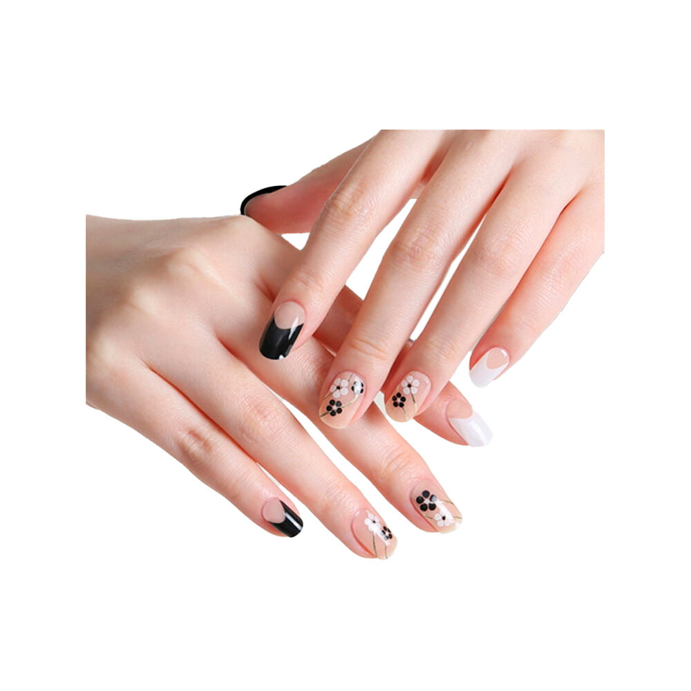 Uñas Sticker Efecto Gel Tiolla Black Flower image number 1.0