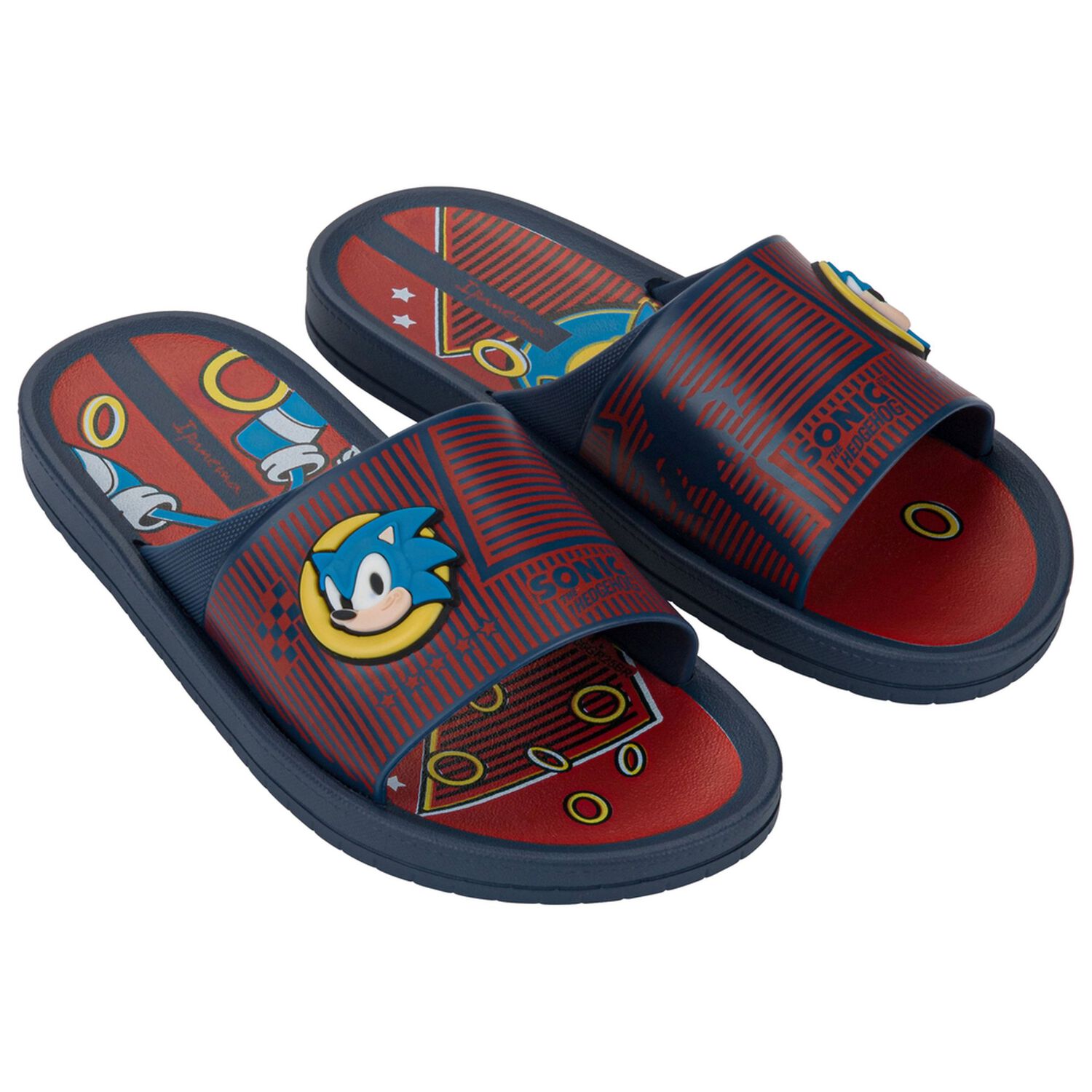 Sandalia Infantil Azul/rojo Sonic Slide Ipanema image number 1.0