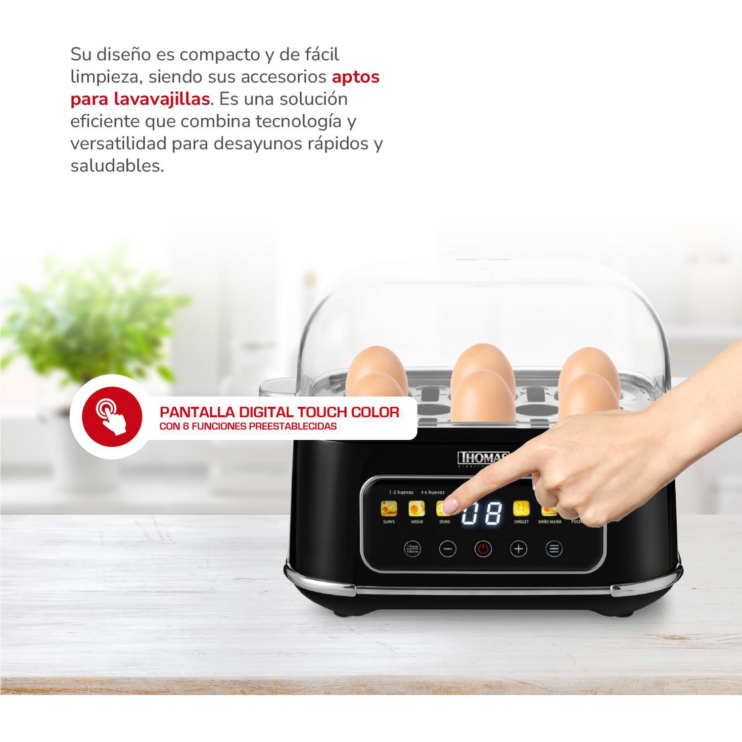 Cocedor De Huevos Thomas Th-85dc / 6 Huevos / 380 Watts image number 3.0