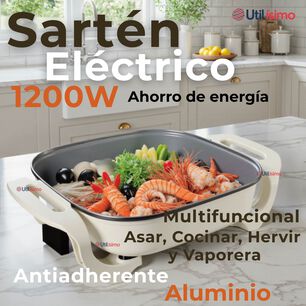 Sart&eacute;n El&eacute;ctrico Antiadherente Multifuncional 5 Litros 1200w De Potencia