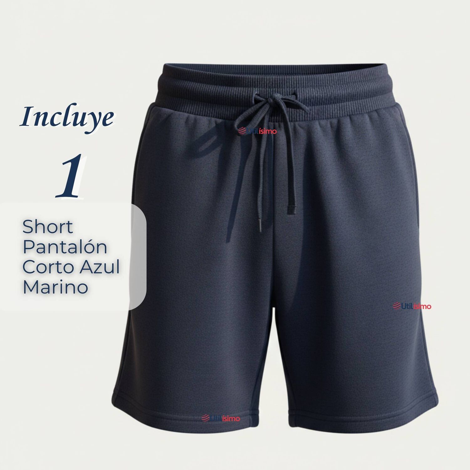 Pantal&oacute;n Corto Short Juvenil Algod&oacute;n Deportivo Escolar Azul Marino image number 1.0