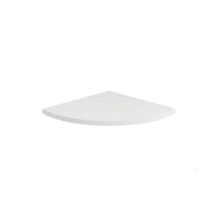 Repisa Flotante De Esquina Curva Minimalista Blanca 25cm