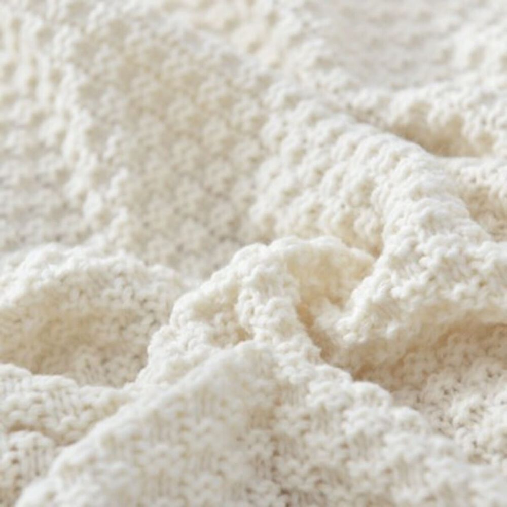 Manta Nordica Con Borlas Tejida Decorativa 130cm X 190cm Color Amarillo image number 2.0