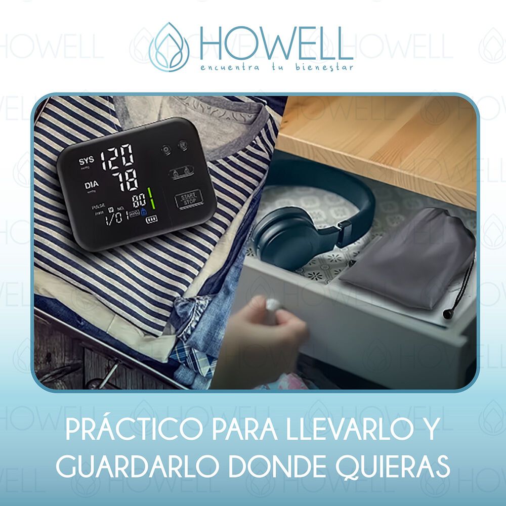 Tensi&oacute;metro V2 Toma Presi&oacute;n Digital Pro Howell Usb Bateria image number 8.0