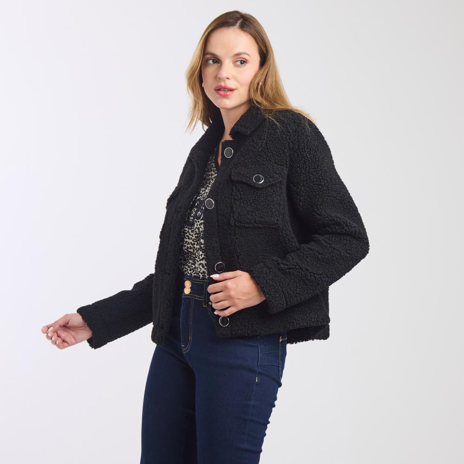 Chaqueta Regular Cuello Camisero Mujer Kimera image number 2.0