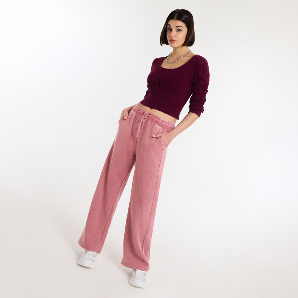 Sweater Cropc Canales Manga Larga Cuello Redondo Mujer Rolly Go image number 1.0