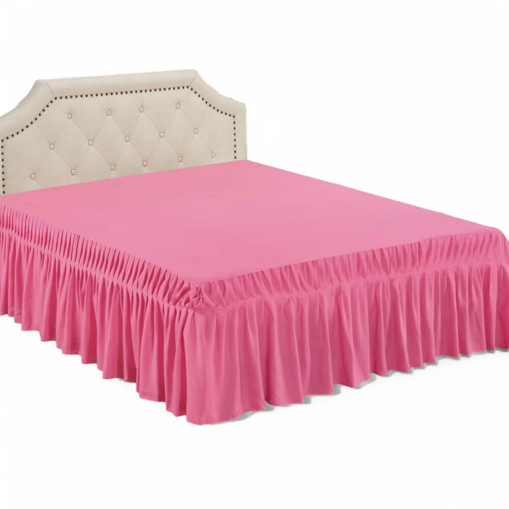 Faldon Para Cama De King Color Rosado image number 0.0