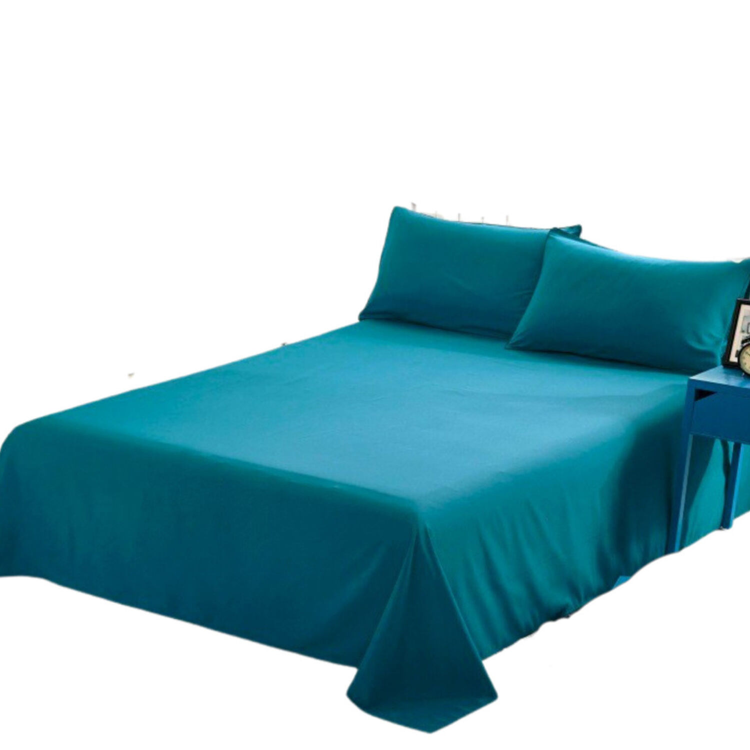 Juego De Sabanas De Genero Microfibra 1.5 Plazas + 1 Funda De Almohada 50cm X 70cm Color Turquesa image number 0.0